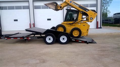 loading mini skid steer on trailer|14' skid steer trailer.